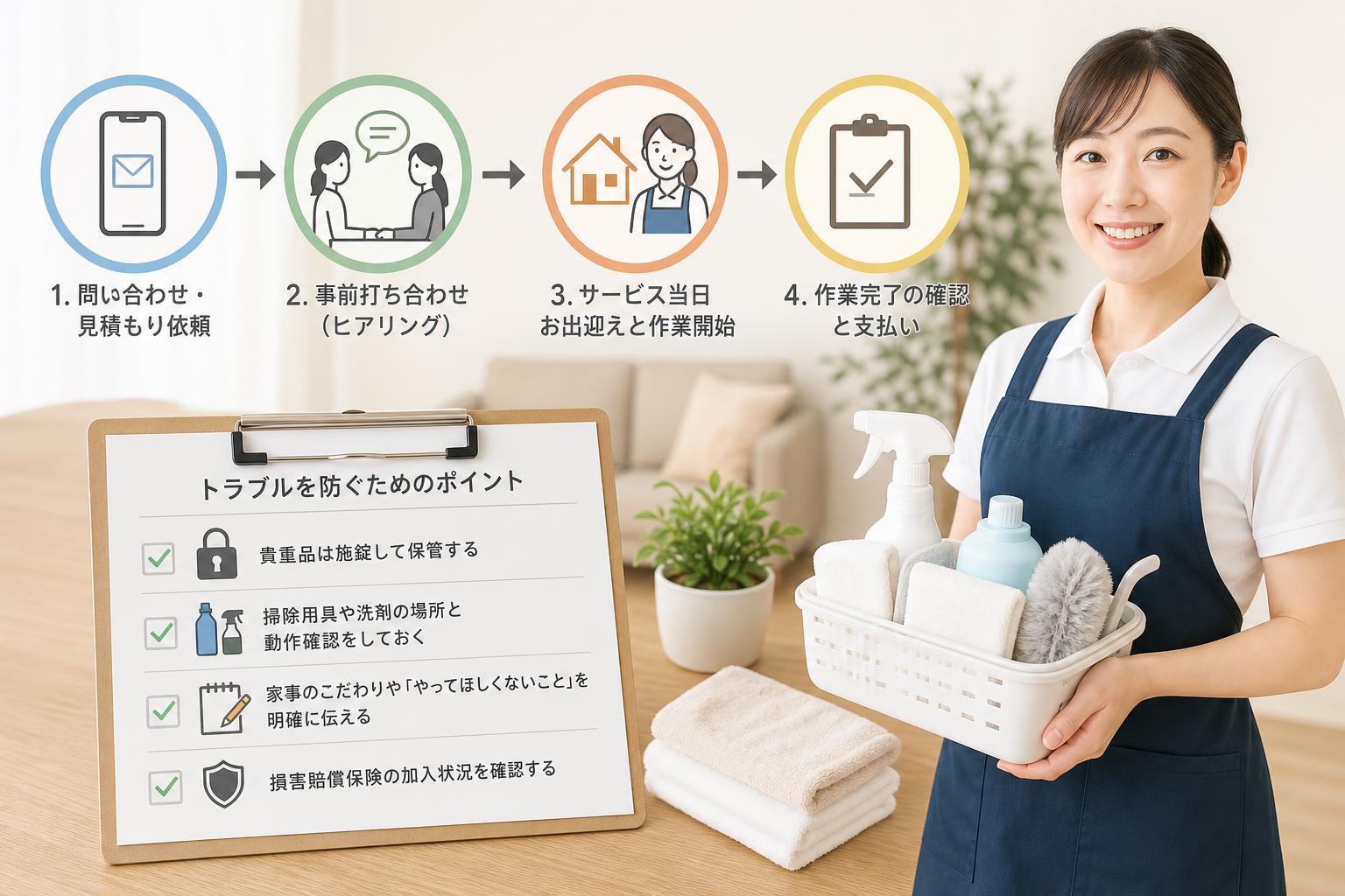 家事代行サービスを利用する際の流れと注意点