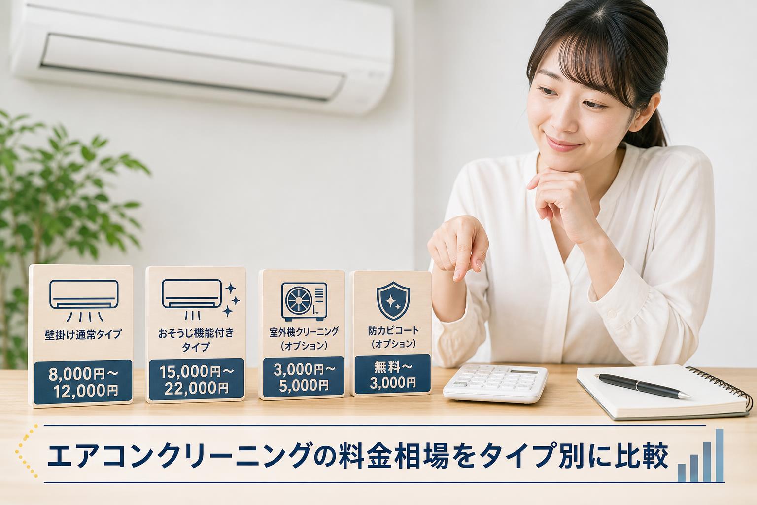エアコンクリーニングの料金相場をタイプ別に比較