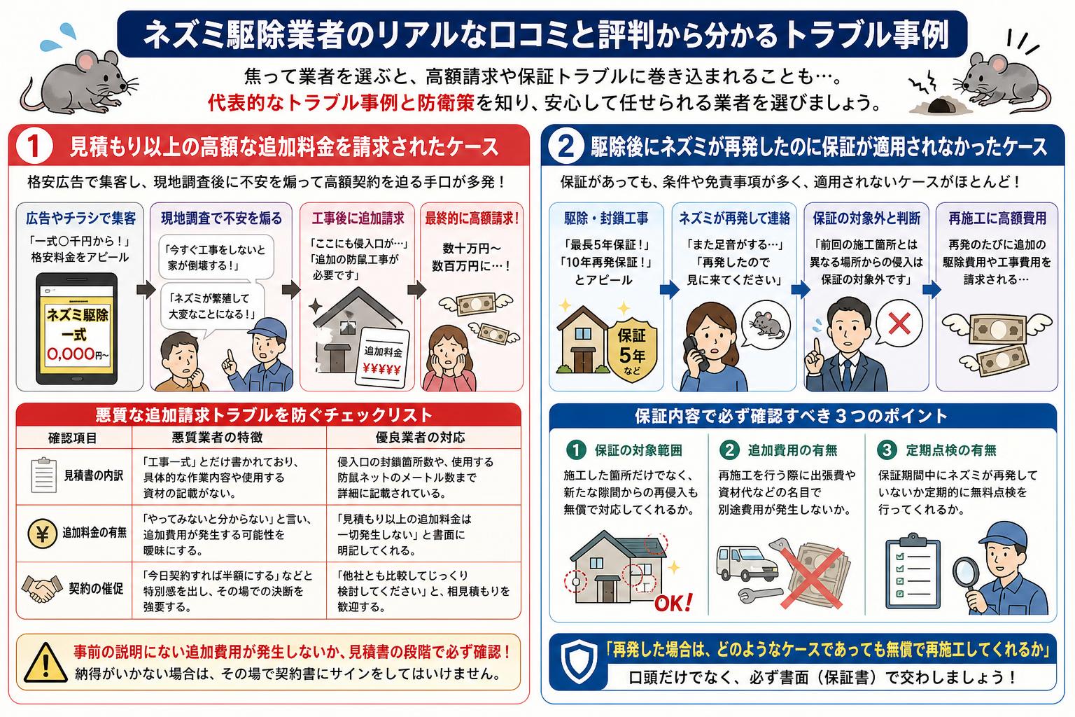 ネズミ駆除業者のリアルな口コミと評判から分かるトラブル事例