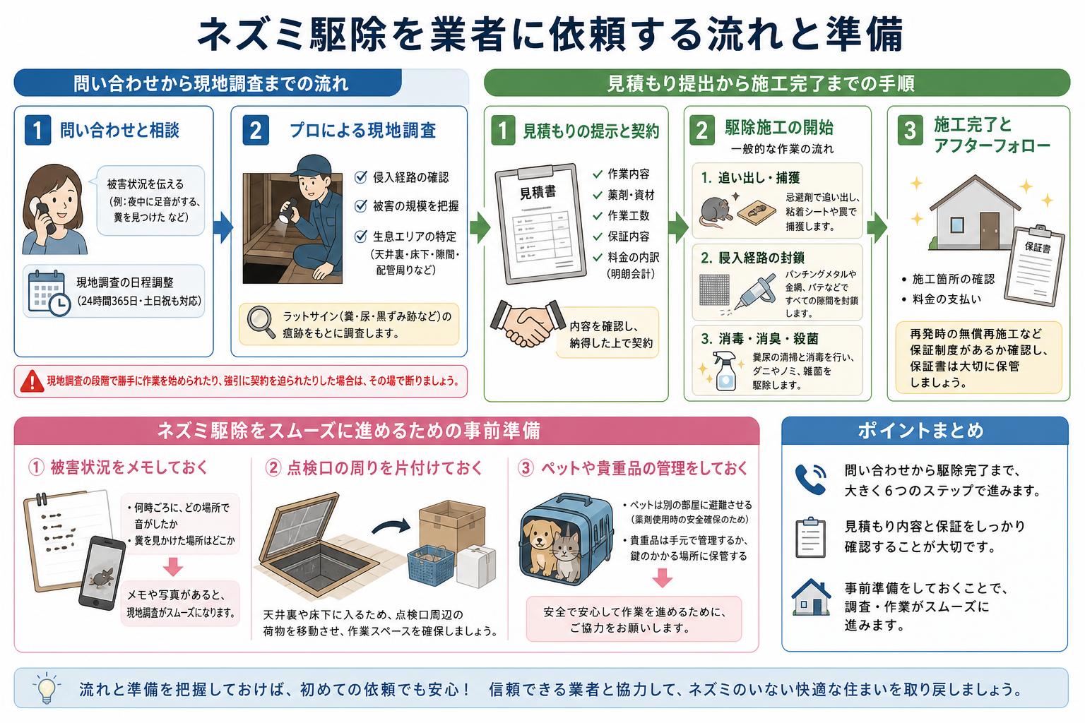 ネズミ駆除を業者に依頼する流れと準備