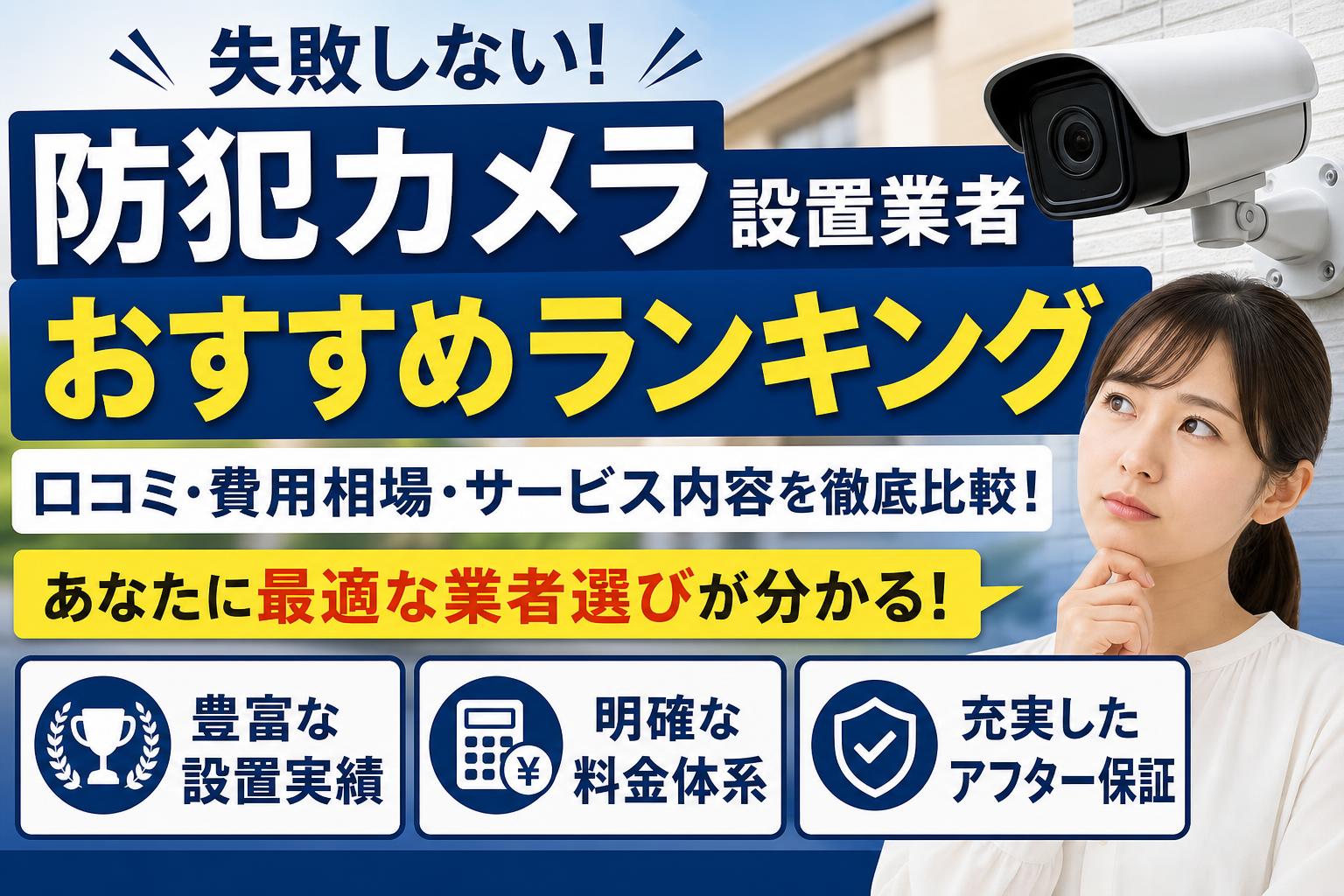 防犯カメラ設置業者おすすめ人気ランキング!口コミ・評判から徹底比較!