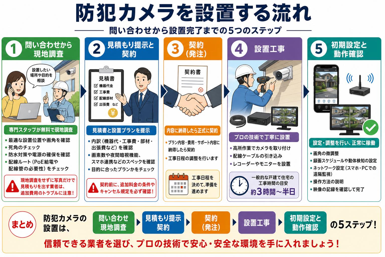 防犯カメラを設置する流れ