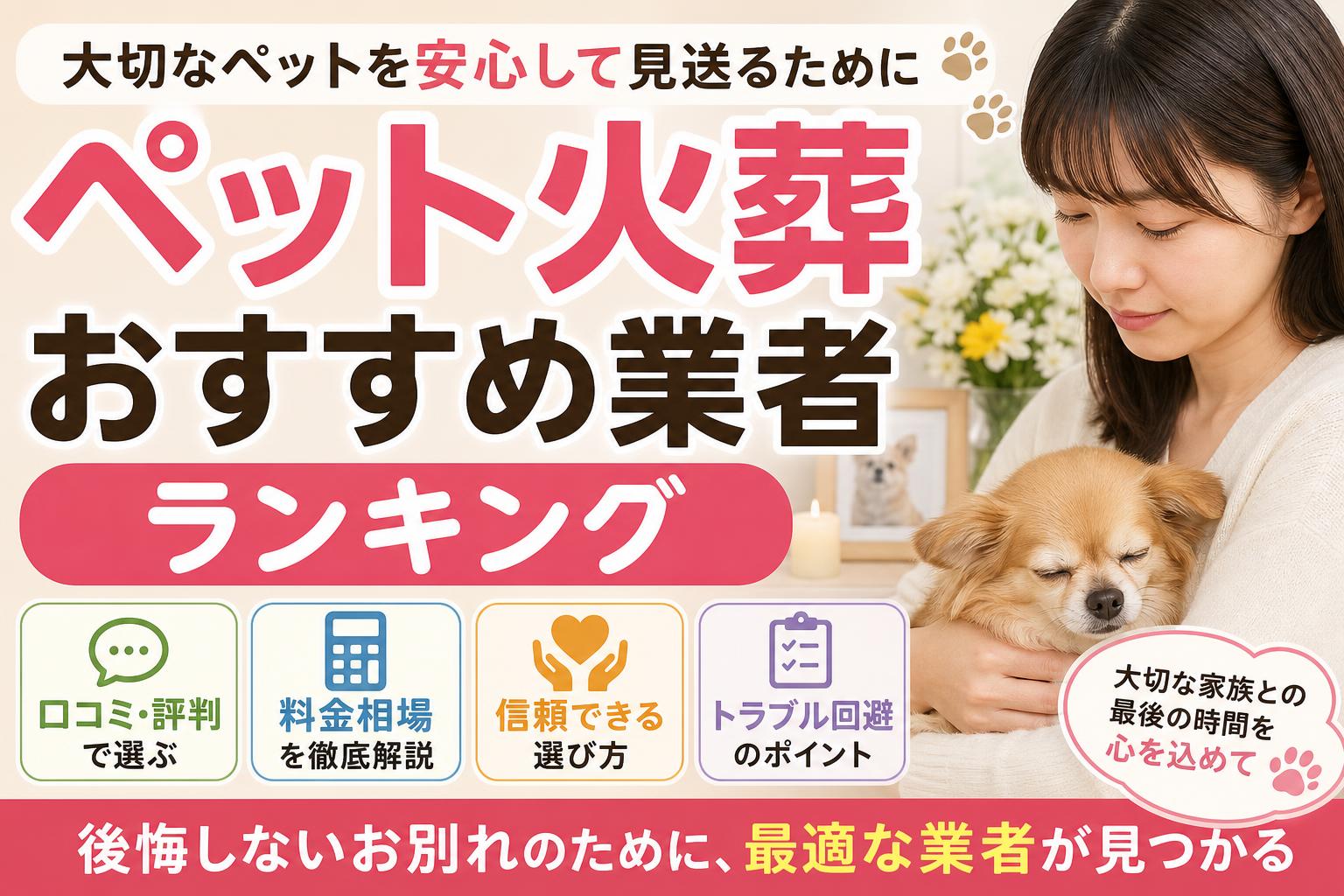 ペット火葬おすすめ業者ランキング!口コミ・評判の良い人気の葬儀業者を徹底比較!