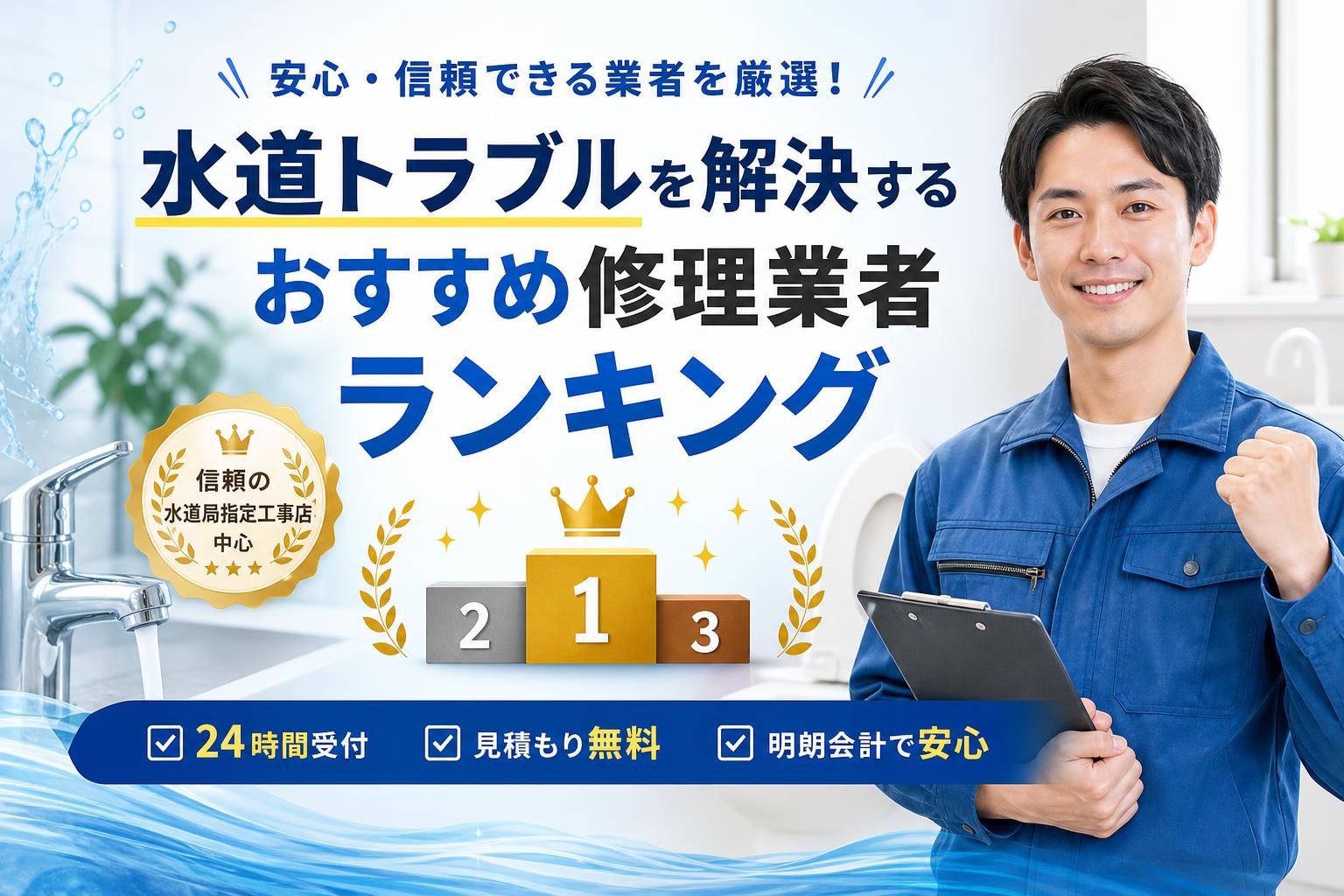 水道トラブルを解決するおすすめ修理業者ランキング