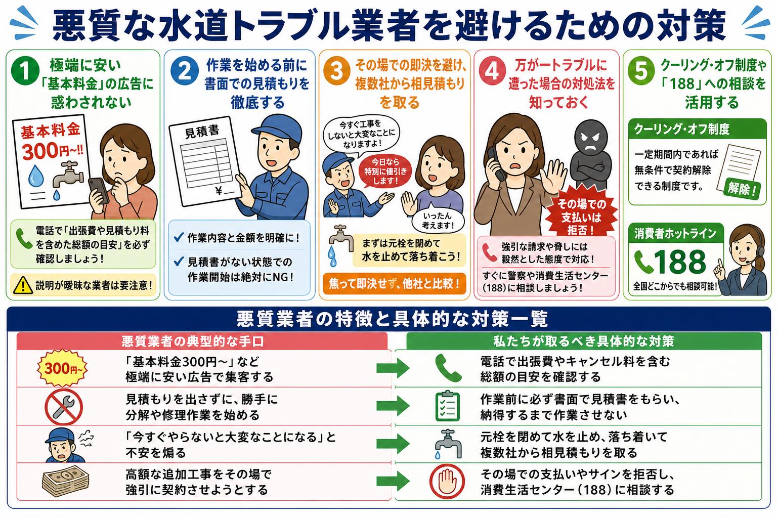 悪質な水道トラブル業者を避けるための対策