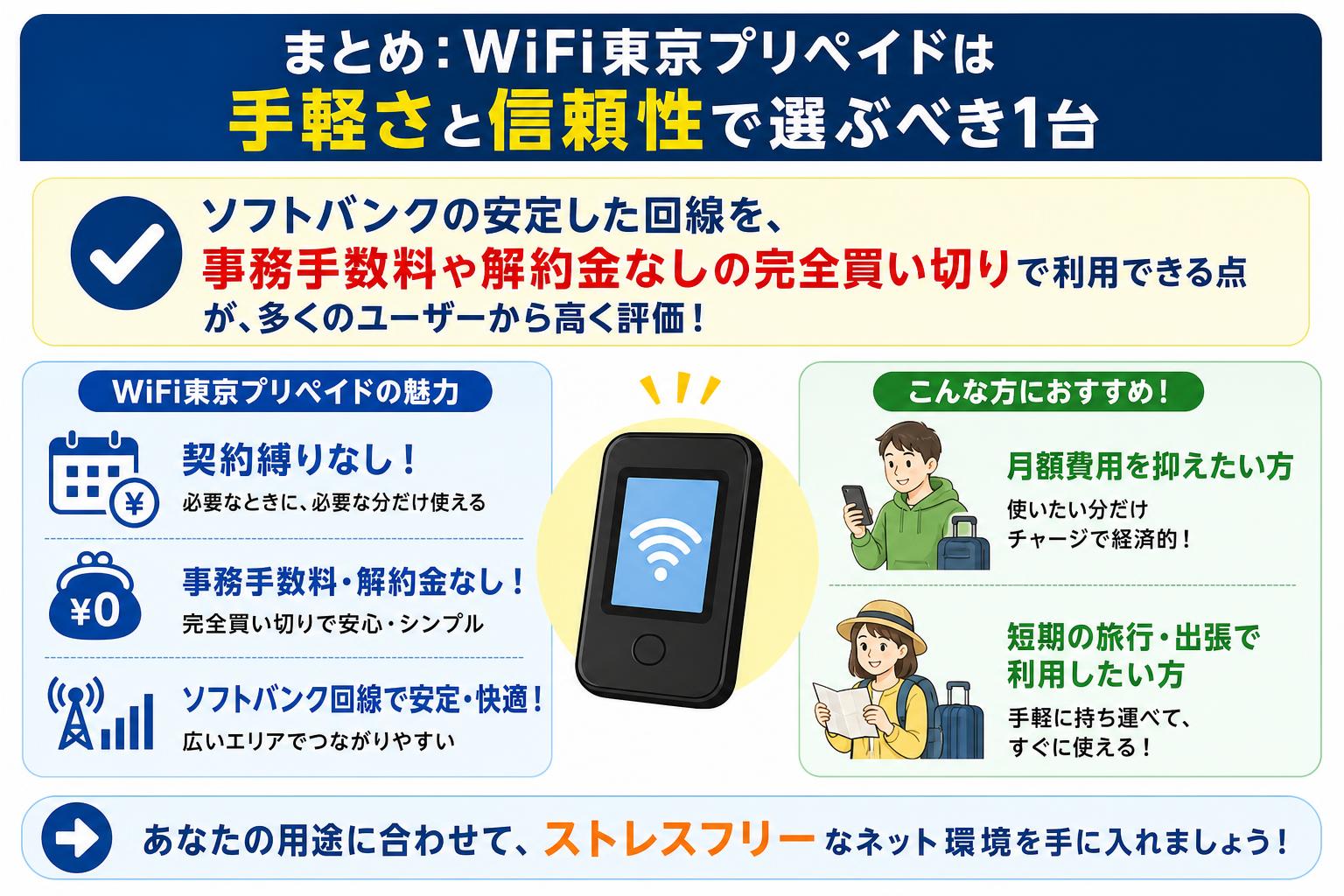 まとめ：WiFi東京プリペイドは手軽さと信頼性で選ぶべき1台